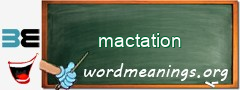 WordMeaning blackboard for mactation